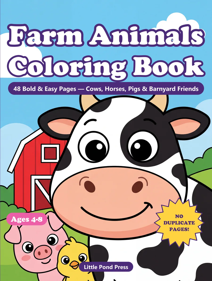 Cover of Farm Animals Coloring Book