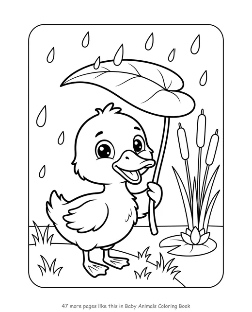Sample page from Baby Animals Coloring Book