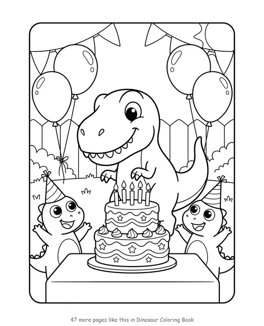 Sample page from Dinosaur Coloring Book