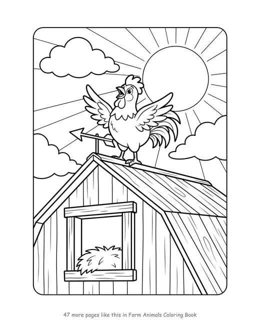 Sample page from Farm Animals Coloring Book