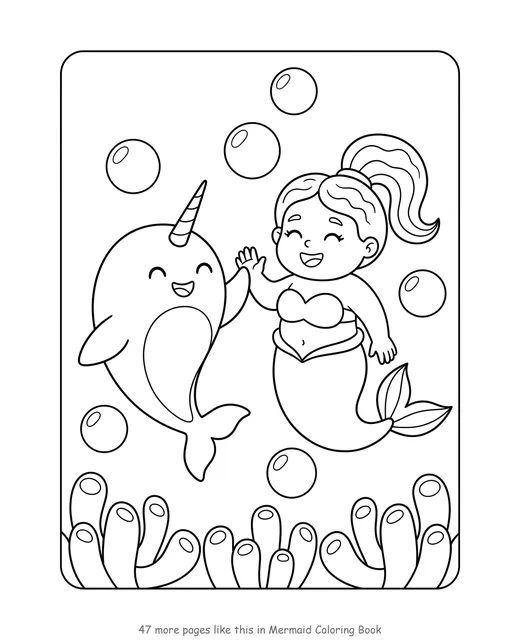 Sample page from Mermaid Coloring Book