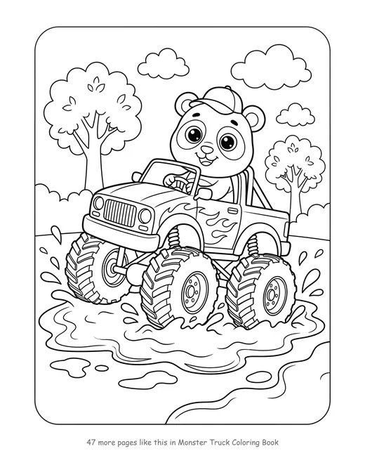 Sample page from Monster Truck Coloring Book