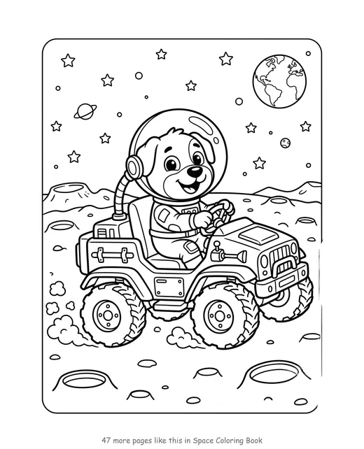 Sample page from Space Coloring Book